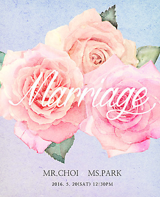 PSD 꽃 결혼 일러스트 수채화 프레임 사람없음 장미 청첩장 국내일러스트 식물 카드_감사 이벤트 파일형식