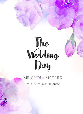 PSD 꽃 결혼 일러스트 수채화 프레임 사람없음 청첩장 국내일러스트 식물 카드_감사 이벤트 파일형식