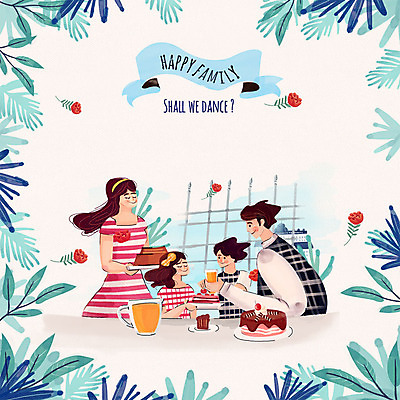 PSD 여자 남자 꽃 행복 음료 어린이 일러스트 가족 나뭇잎 디저트 수채화 여러명 성인 케이크 화목 국내일러스트 식물 감정 음식 다수 컨셉 잎 관계 사람 파일형식