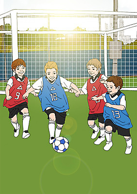 주간 PSD 남자 어린이 일러스트 축구공 여러명 야외 축구 체험학습 골대 축구복 축구경기 축구놀이 아트툰 국내일러스트 자연요소 다수 공 축구용품 사람 경기 운동복 구기 체험 그림 파일형식