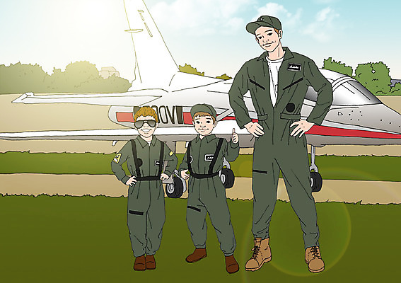 주간 PSD 남자 어린이 허리손 일러스트 군용기 성인 야외 세명 체험학습 파일럿 아트툰 국내일러스트 자연요소 직업 포즈 비행기 군대 사람 체험 그림 파일형식