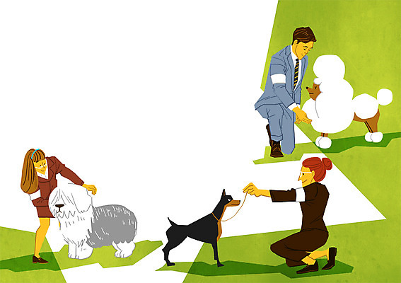 PSD 여자 남자 일러스트 성인 세명 반려동물 강아지 반려 심사위원 콘테스트 국내일러스트 동물 사람 개 대회 파일형식