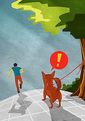 PSD 나무 남자 일러스트 한명 성인 느낌표 유기 목줄 유기견 유기동물 국내일러스트 식물 동물 1 기호 사람 개 파일형식 반려용품