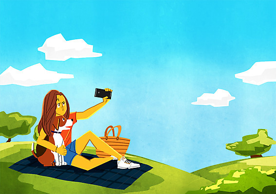 주간 PSD 나무 구름 공원 여자 가방 일러스트 한명 성인 야외 스마트폰 반려동물 소풍 강아지 셀프카메라 돗자리 반려 국내일러스트 자연요소 식물 동물 1 잡화 공공시설 사람 핸드폰 스마트기기 야외활동 사진촬영 개 파일형식