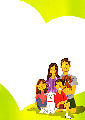 PSD 여자 남자 어린이 일러스트 가족 여러명 성인 반려동물 강아지 국내일러스트 동물 다수 관계 사람 개 파일형식