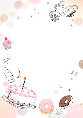 PSD 빵 백그라운드 일러스트 촛불 사람없음 케이크 도넛 찻잔 컵케이크 감성 파스텔 프레임일러스트 국내일러스트 음식 컨셉 초 학용품 디저트 잔 프레임 파일형식