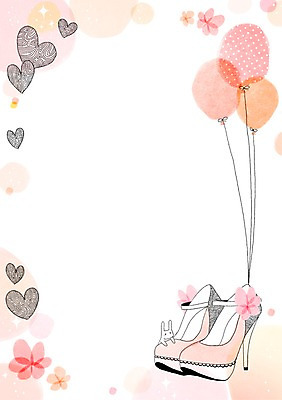 PSD 꽃잎 백그라운드 일러스트 사람없음 하트 하이힐 감성 풍선 파스텔 프레임일러스트 국내일러스트 모양 꽃 구두 컨셉 학용품 프레임 여성화 파일형식