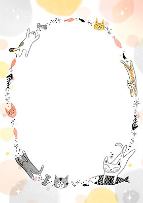 PSD 백그라운드 일러스트 어류 사람없음 고양이 감성 파스텔 개뼈다귀 생선가시 프레임일러스트 국내일러스트 컨셉 포유류 학용품 프레임 반려동물 수중동물 애견간식 파일형식