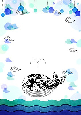 PSD 바다 백그라운드 일러스트 사람없음 고래 감성 파스텔 프레임일러스트 국내일러스트 컨셉 포유류 학용품 프레임 수중동물 파일형식