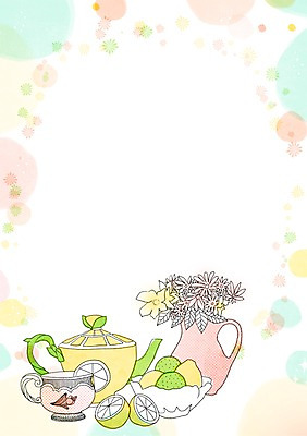 PSD 그릇 백그라운드 일러스트 주전자 사람없음 꽃병 찻잔 레몬 감성 파스텔 프레임일러스트 국내일러스트 식기 꽃 컨셉 과일 주방용품 학용품 잔 프레임 파일형식