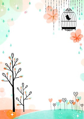 PSD 나무 꽃잎 백그라운드 일러스트 조류 사람없음 하트 새장 감성 파스텔 프레임일러스트 국내일러스트 모양 식물 동물 꽃 컨셉 학용품 프레임 케이지 파일형식