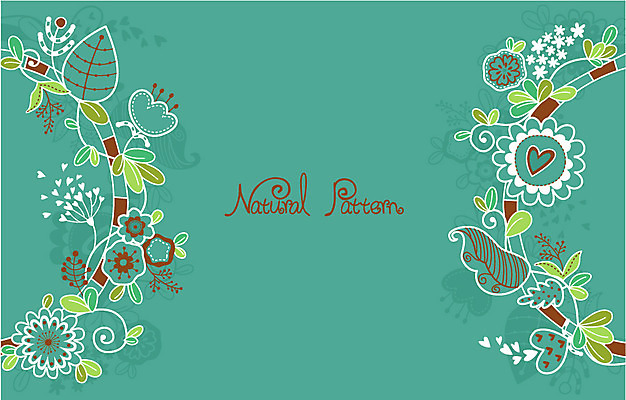 꽃 줄기 백그라운드 잎 패턴 일러스트 사람없음 봄 하트 내추럴 패턴프레임 국내일러스트 AI파일 모양 식물 계절 무늬 프레임 파일형식 벡터