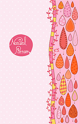 줄기 백그라운드 잎 패턴 일러스트 사람없음 여름 비 빗방울 내추럴 패턴프레임 국내일러스트 AI파일 자연요소 식물 계절 무늬 날씨 프레임 비_날씨 파일형식 벡터