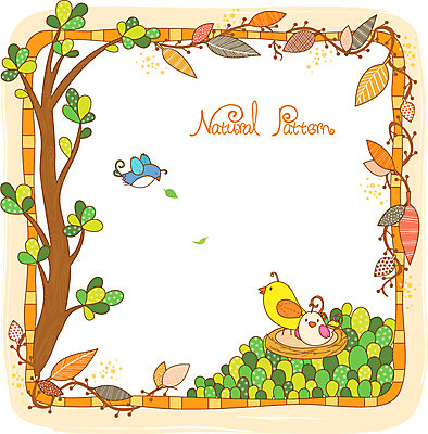 나무 줄기 백그라운드 잎 패턴 일러스트 조류 나뭇잎 사람없음 가을 둥지 숲속 내추럴 패턴프레임 가을배경 국내일러스트 AI파일 식물 동물 계절 무늬 프레임 숲 파일형식 벡터 가을_계절