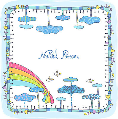 구름 줄기 백그라운드 무지개 패턴 일러스트 조류 사람없음 하트 내추럴 패턴프레임 국내일러스트 AI파일 자연요소 모양 식물 동물 무늬 프레임 파일형식 벡터