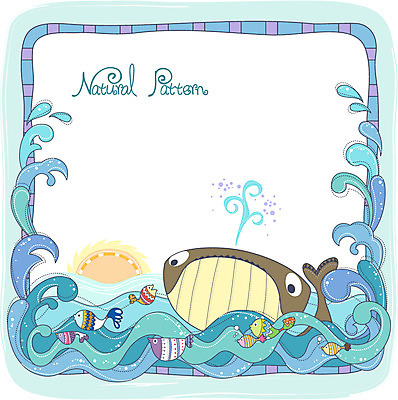 물결 파도 바다 백그라운드 패턴 일러스트 물줄기 어류 사람없음 태양 고래 내추럴 패턴프레임 국내일러스트 AI파일 자연요소 무늬 포유류 프레임 물 수중동물 파일형식 벡터