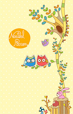 나무 줄기 백그라운드 잎 패턴 일러스트 사람없음 버섯 토끼 부엉이 나무밑둥 내추럴 패턴프레임 국내일러스트 AI파일 식물 무늬 포유류 조류 프레임 반려동물 파일형식 벡터