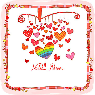 나무 줄기 백그라운드 무지개 패턴 일러스트 사람없음 하트 내추럴 패턴프레임 국내일러스트 AI파일 자연요소 모양 식물 무늬 프레임 파일형식 벡터