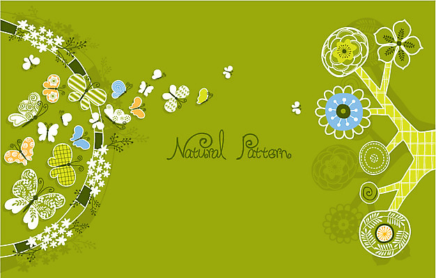 나무 꽃 나비 백그라운드 패턴 일러스트 사람없음 봄 내추럴 패턴프레임 국내일러스트 AI파일 식물 계절 곤충 무늬 프레임 파일형식 벡터