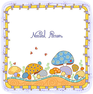 백그라운드 잎 패턴 일러스트 사람없음 버섯 땅 무당벌레 내추럴 패턴프레임 국내일러스트 AI파일 식물 곤충 무늬 프레임 파일형식 벡터