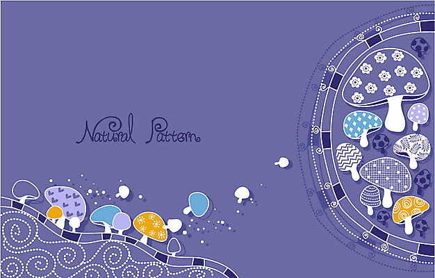 줄기 백그라운드 잎 패턴 일러스트 사람없음 버섯 내추럴 패턴프레임 국내일러스트 AI파일 식물 무늬 프레임 파일형식 벡터