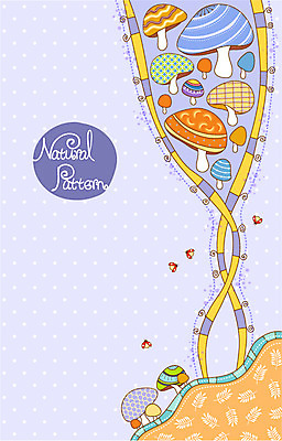 백그라운드 잎 패턴 일러스트 사람없음 버섯 땅 무당벌레 내추럴 패턴프레임 국내일러스트 AI파일 식물 곤충 무늬 프레임 파일형식 벡터