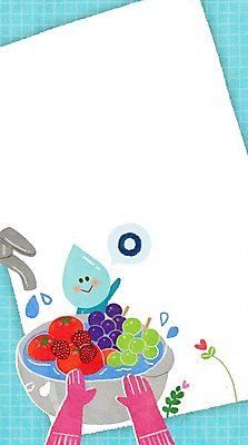 PSD 토마토 과일 일러스트 딸기 포도 사람없음 바구니 물방울 수도꼭지 고무장갑 물절약 물방울캐릭터 국내일러스트 일러캐릭터 캐릭터 장갑 채소 절약 고무 파일형식