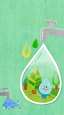 PSD 나무 일러스트 사람없음 물방울 수도꼭지 물절약 물방울캐릭터 국내일러스트 일러캐릭터 식물 캐릭터 절약 파일형식