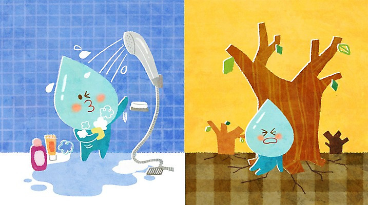 PSD 나무 일러스트 사람없음 욕실 물방울 비누 샤워기 가뭄 물절약 물방울캐릭터 샤워용품 국내일러스트 일러캐릭터 식물 캐릭터 생활용품 날씨 위생용품 절약 파일형식