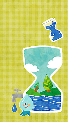 PSD 나무 구름 일러스트 사람없음 물 물방울 모래시계 수도꼭지 물절약 물방울캐릭터 국내일러스트 일러캐릭터 자연요소 식물 캐릭터 모래 시계 절약 파일형식