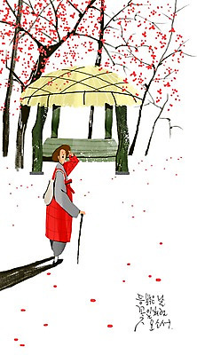 PSD 나무 남자 꽃잎 불교 일러스트 한명 성인 오두막 승려 국내일러스트 식물 1 꽃 종교 사람 성직자 파일형식