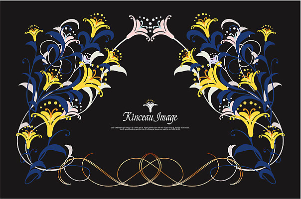 꽃 백그라운드 잎 일러스트 프레임 사람없음 덩굴 백합 당초문 국내일러스트 AI파일 식물 문양 파일형식 벡터