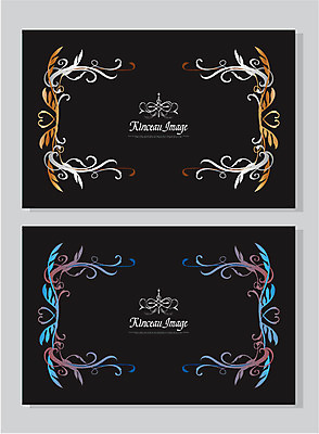 백그라운드 잎 패턴 일러스트 명함 프레임 사람없음 덩굴 당초문 젠탱글 가로명함 국내일러스트 AI파일 식물 문양 무늬 파일형식 벡터