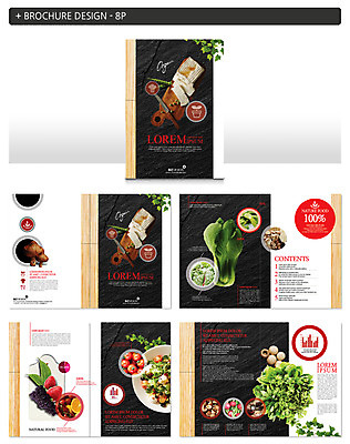 템플릿 ZIP 방울토마토 딸기 포도 팜플렛 사람없음 샐러드 완두콩 두부 청경채 양송이 쌈채소 인디자인 INDD 이미지템플릿 음식 토마토 채소 과일 콩 버섯 파일형식