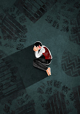 PSD 남자 일러스트 청소년 한명 눕기 공익캠페인 폭력 발자국 학교폭력 국내일러스트 1 캠페인 자국 모션 사람 사회이슈 파일형식