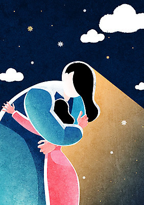 PSD 구름 여자 일러스트 안기 밤하늘 성인 두명 공익캠페인 폭력 보호 아동학대 학대 가정폭력 얼굴없음 국내일러스트 자연요소 캠페인 컨셉 모션 하늘 사람 야간 사회이슈 파일형식