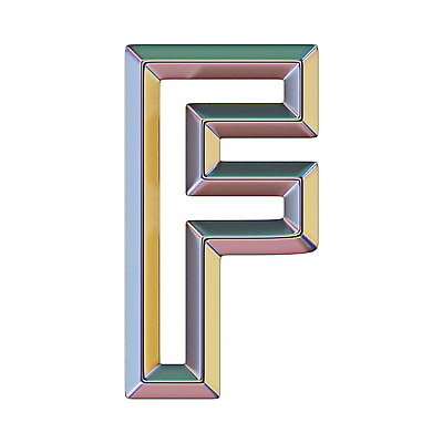 JPG 해외이미지 알파벳 일러스트 텍스트 타이포그라피 사람없음 옆모습 그래픽 컬러풀 금속 고급 광택 F 복잡 세련 해외202004 해외일러스트 문자 영어 뷰포인트 컬러 컨셉 재질 파일형식 이미지허브