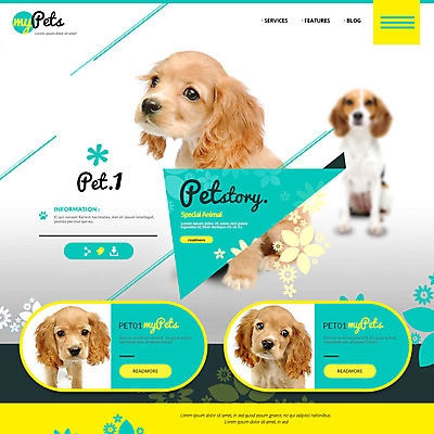 PSD 템플릿 웹템플릿 이벤트페이지 이벤트 사람없음 반려동물 코커스패니얼 강아지 반려 이미지템플릿 동물 스패니얼 개 페이지 파일형식