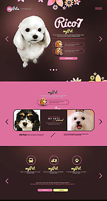 PSD 템플릿 꽃잎 웹템플릿 사이트템플릿 사람없음 반려동물 홈페이지 홈페이지시안 강아지 반려 이미지템플릿 동물 꽃 개 파일형식