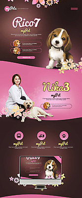PSD 템플릿 여자 꽃잎 웹템플릿 한명 성인 반려동물 홈페이지 홈페이지시안 강아지 수의사 반려 랜딩페이지 이미지템플릿 동물 1 꽃 사람 의사 개 파일형식