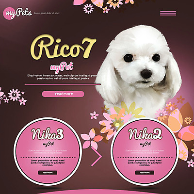 PSD 템플릿 꽃잎 웹템플릿 이벤트페이지 이벤트 사람없음 반려동물 강아지 반려 이미지템플릿 동물 꽃 개 페이지 파일형식