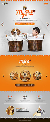 PSD 템플릿 남자 어린이 웹템플릿 한명 반려동물 홈페이지 바구니 홈페이지시안 한국인 강아지 반려 랜딩페이지 이미지템플릿 동물 1 사람 동양인 개 파일형식