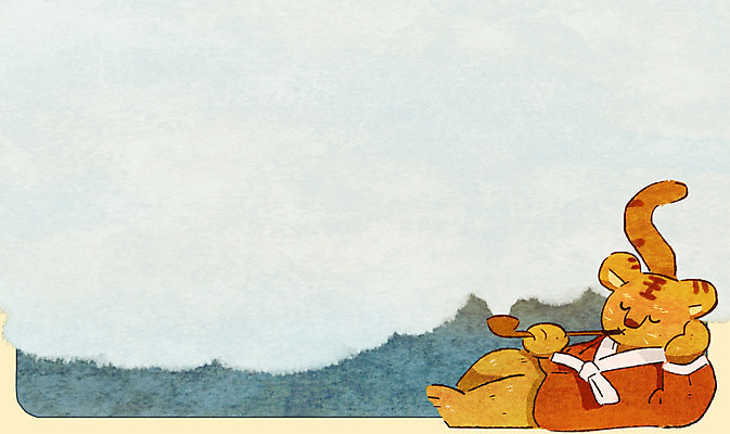 PSD 백그라운드 일러스트 담배 사람없음 호랑이 한복 담배연기 옛날 국내일러스트 한국전통 포유류 연기 전통의상 파일형식