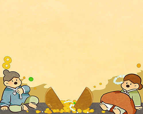 PSD 여자 남자 백그라운드 일러스트 성인 두명 동전 한복 박 흥부놀부 금은보화 반토막 옛날 국내일러스트 한국전통 돈 동화 사람 전통의상 파일형식