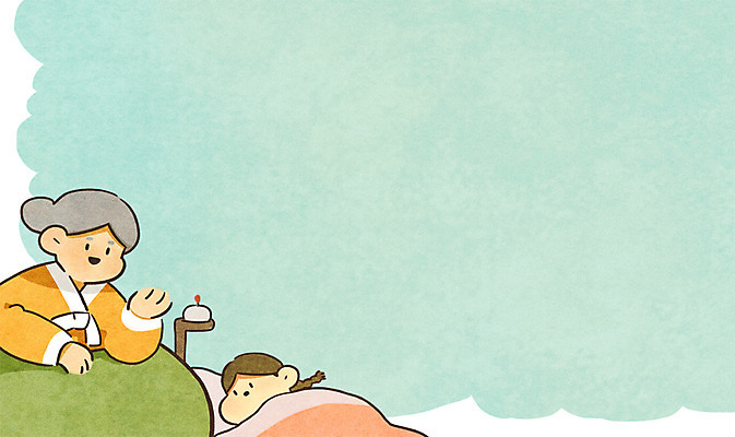 PSD 여자 노년 남자 할머니 어린이 백그라운드 일러스트 촛불 두명 이불 한복 촛대 옛날 국내일러스트 한국전통 초 침구 사람 성인 전통의상 파일형식