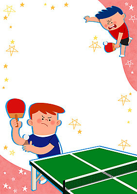 PSD 남자 어린이 스포츠 일러스트 두명 탁구채 탁구 탁구공 탁구대 프레임일러스트 국내일러스트 공 프레임 사람 구기 라켓 탁구용품 파일형식