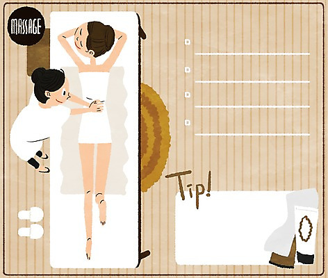 PSD 우먼라이프 여자 엎드리기 일러스트 슬리퍼 성인 두명 수건 화장품 카펫 마사지 마사지사 마사지테이블 등마사지 체크리스트 프레임일러스트 국내일러스트 직업 라이프스타일 신발 모션 프레임 사람 위생용품 뷰티 파일형식