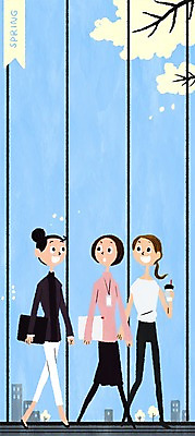 PSD 나무 우먼라이프 여자 일러스트 빌딩 성인 세명 수다 테이크아웃컵 프레임일러스트 국내일러스트 식물 라이프스타일 프레임 대화 사람 건물 컵 파일형식