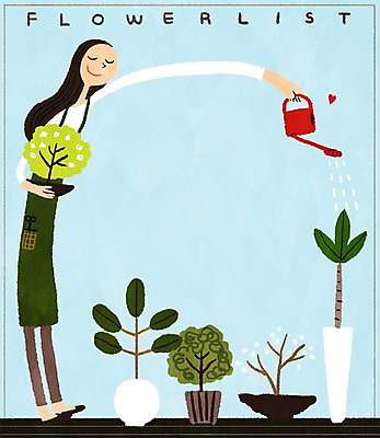 PSD 우먼라이프 여자 화분 일러스트 한명 성인 물뿌리개 프레임일러스트 플로리스트 국내일러스트 직업 1 라이프스타일 프레임 사람 파일형식