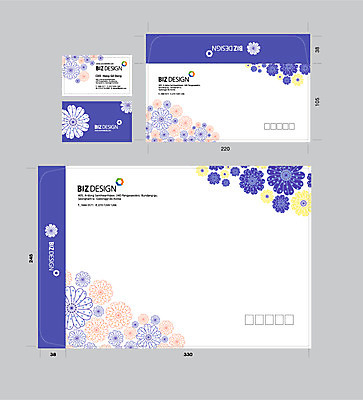 템플릿 문양 꽃 무늬 명함 명함템플릿 서류봉투 편지봉투 사람없음 세트 패키지 봉투템플릿 우편봉투 비즈디자인 봉투디자인 이미지템플릿 AI파일 식물 봉투 편지 우편물 파일형식 벡터